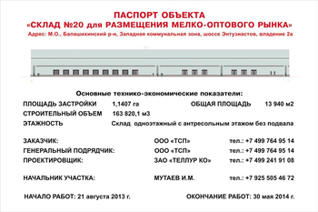 Паспорт стройки (пластик, 2x2м) - Охрана труда на строительных площадках - Паспорт стройки - Магазин охраны труда и техники безопасности stroiplakat.ru