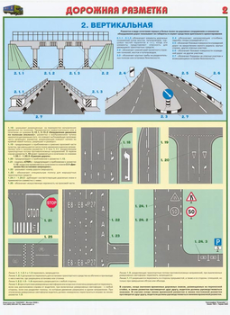 ПС42 Дорожная разметка (пластик, А2, 2 листа) - Плакаты - Автотранспорт - Магазин охраны труда и техники безопасности stroiplakat.ru