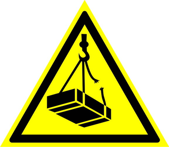 W06 опасно! возможно падение груза (пластик, сторона 200 мм) - Знаки безопасности - Предупреждающие знаки - Магазин охраны труда и техники безопасности stroiplakat.ru